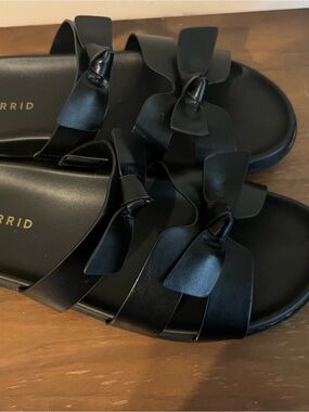 torrid Black Bow Slide Sandals